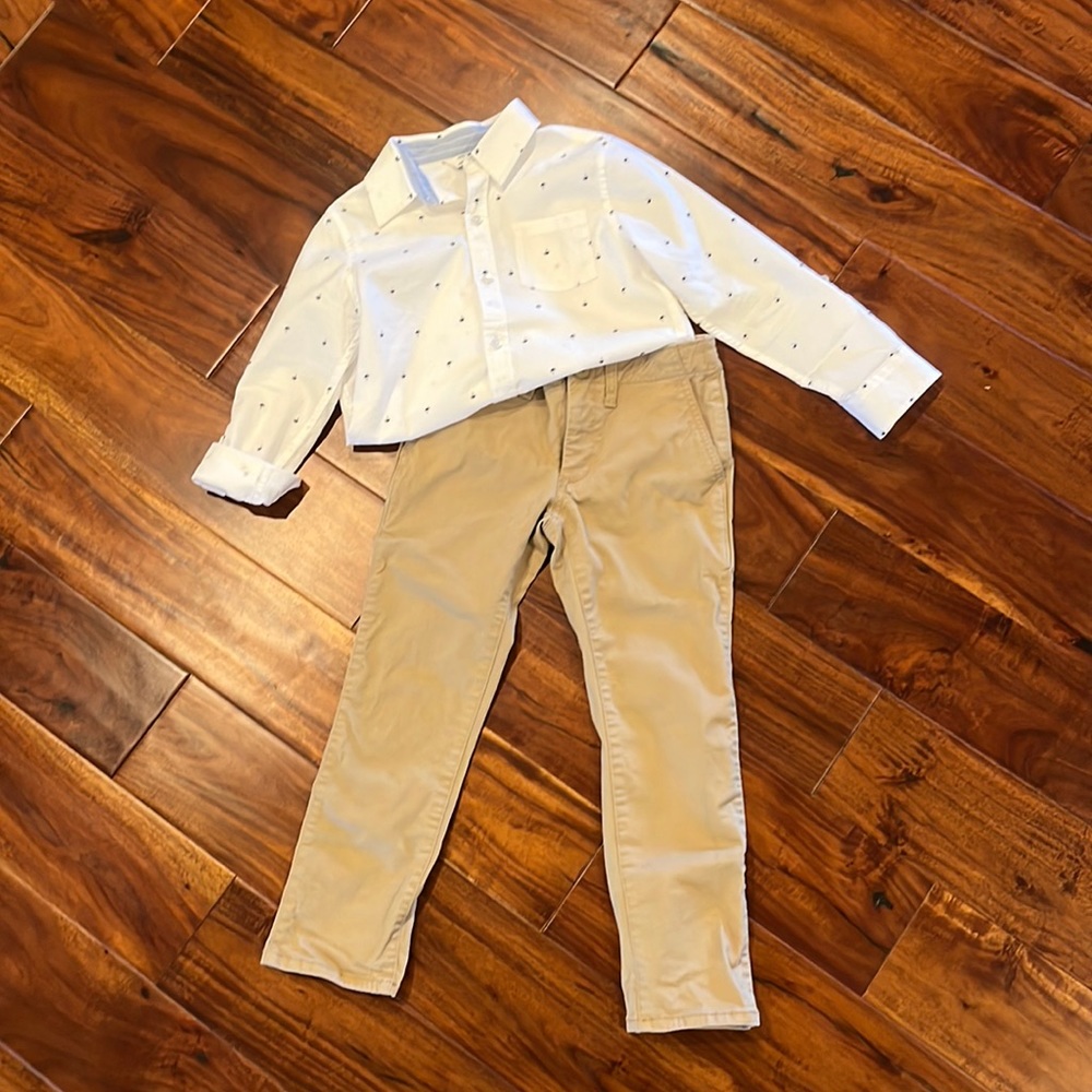 Boys size 6 outfit Janie & Jack shirt/Gap khakis